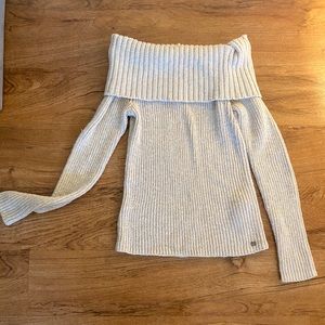 Hollister Off the Shoulder Knit Sweater Cream XS